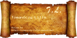Tomanóczy Lilla névjegykártya